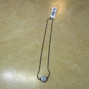 Sterling Silver Necklace w/Faux White Moonstone